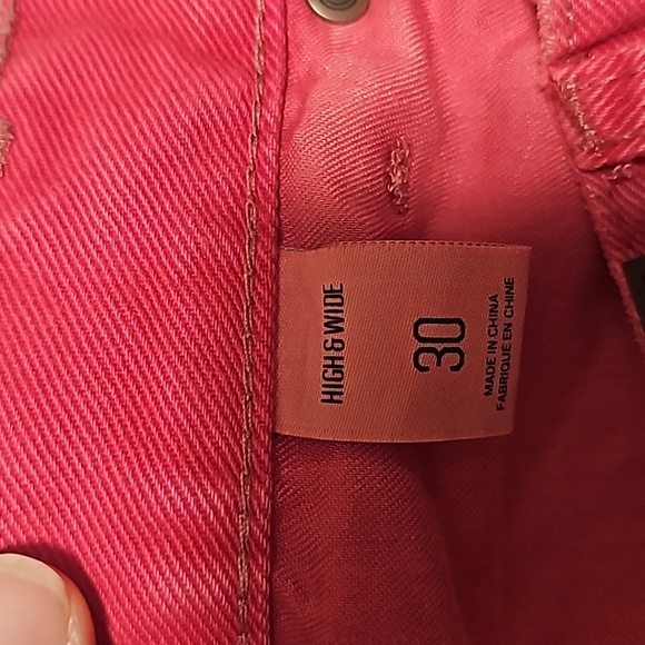 NWT Urban Outfitters BDG High & Wide Bright Pink Jeans Size 30 - Picture 10 of 12
